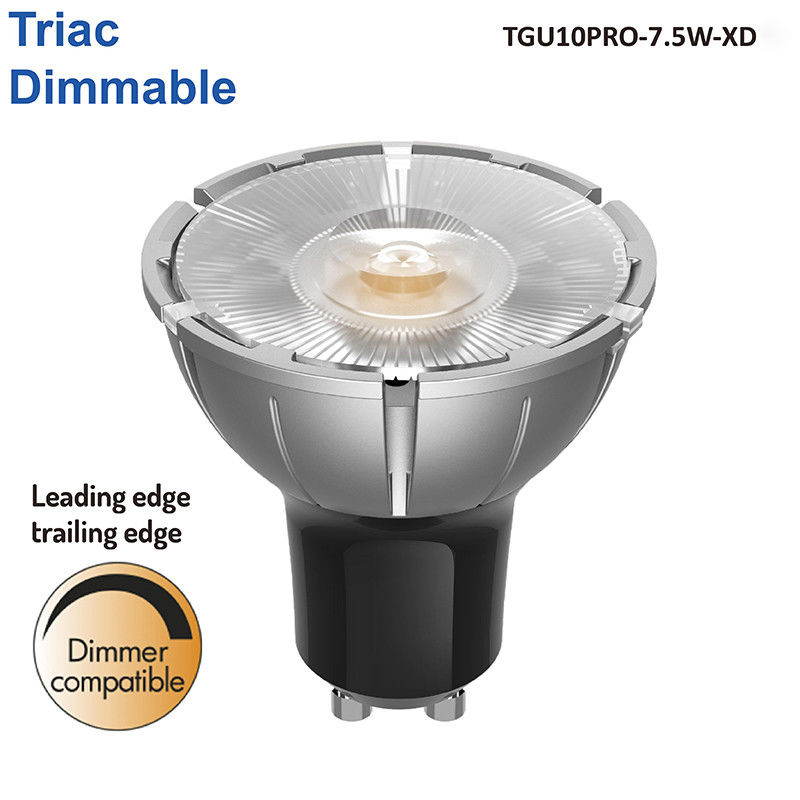 Teco Premium GU10 Pro Réflecteur à LED atténuable 7,5 W 3000K Blanc chaud Angle de faisceau étroit 10 degrés