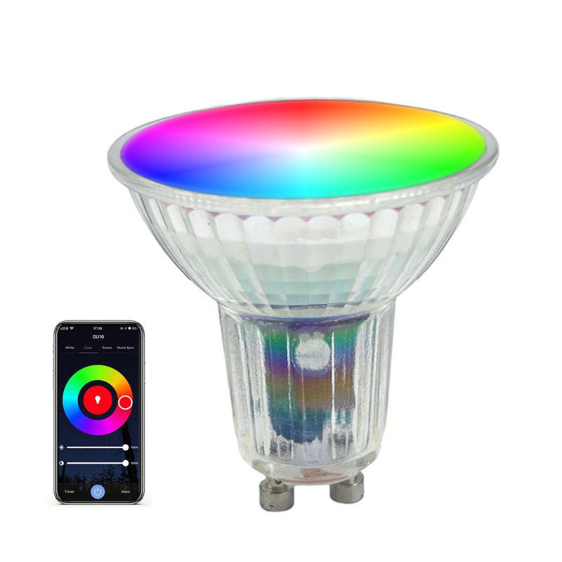 Tuya Zigbee GU10 à LED personnalisé ampoules RGBCW Ra90 5 Watt Gu10 à LED projecteur 350 lumen 230V