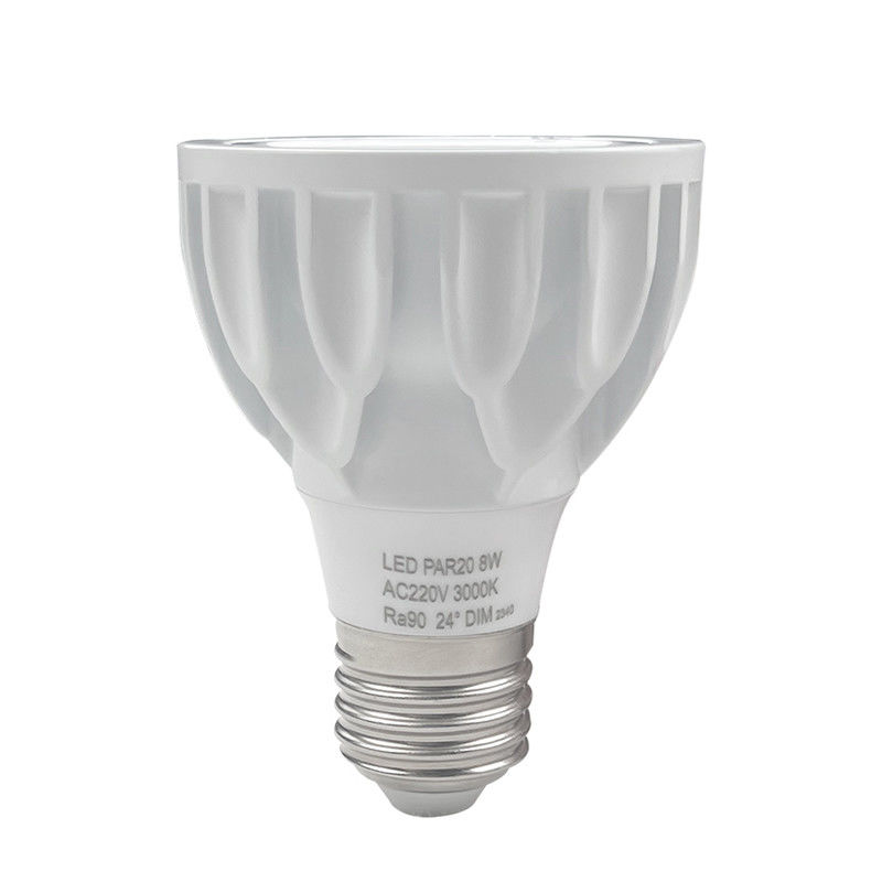 24 degrés 3000k PAR20 LED lampe de projecteur ampoule chaude couleur blanche E27 Base 8 watts