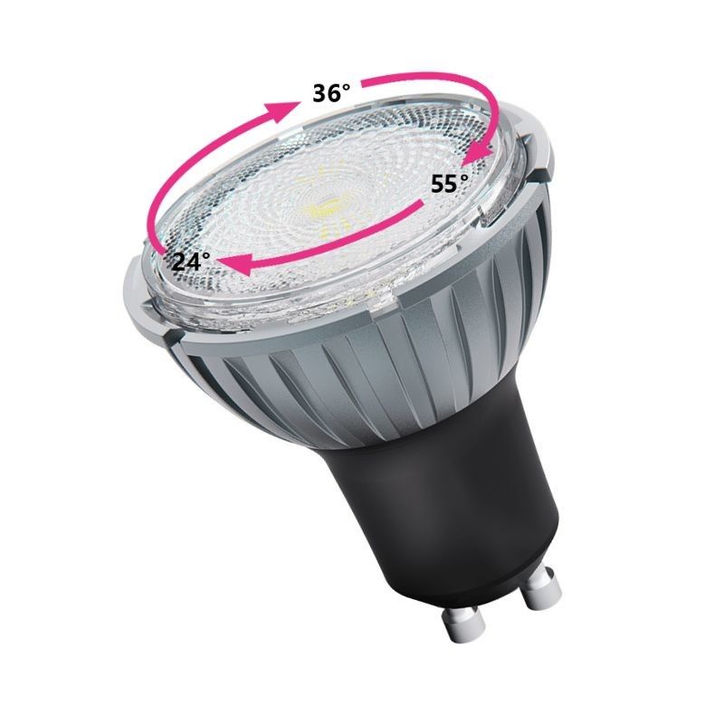 7.5W 3000K LED GU10 projecteur ampoules Blanc chaud 230V Zoomable Ra98 Dimmable