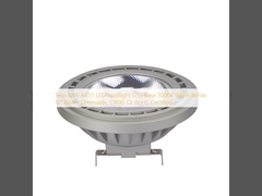 Teco 12W AR111 projecteur LED G53 Base 3000K Blanc chaud 12° Faisceau atténuable, CRI90 CE certifié RoHS