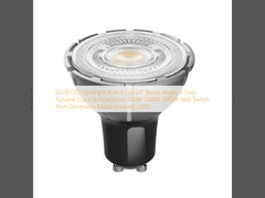 Ampoule spot LED GU10 5,5W Angle de faisceau 24° Température de couleur réglable en 3 étapes 1700K-2600K-5000K Interrupteur mural Boîtier métallique Non dimmable 230V